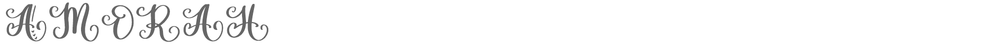 Sample characters Amorah Font